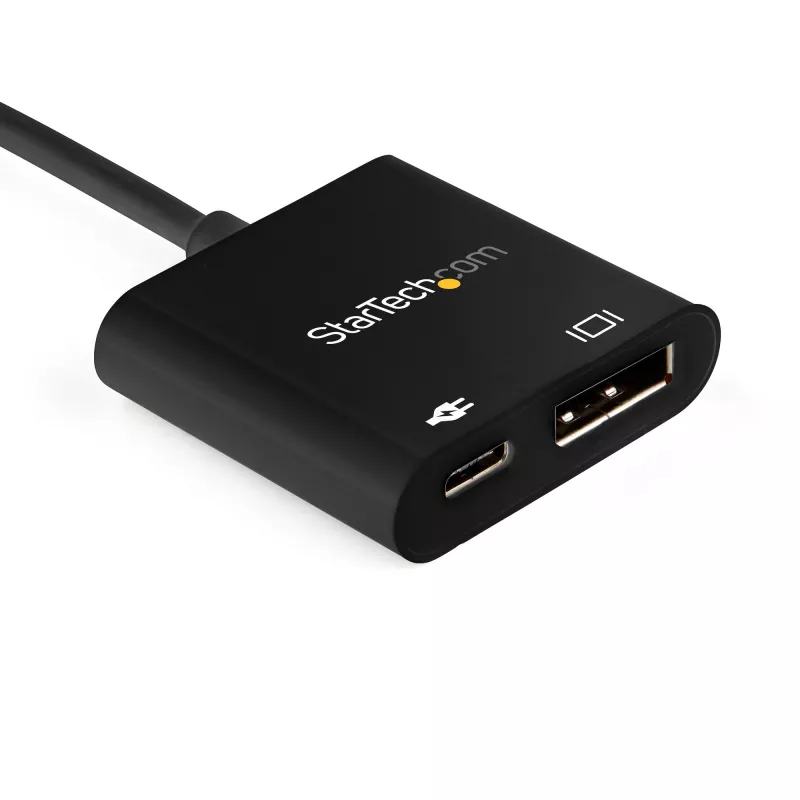 StarTech.com USB-C–DisplayPort-sovitin Power Deliveryllä – 8K 60 Hz / 4K 120 Hz USB Type-C–DP 1.4 -videomuunnin 60 W PD -läpivientilatauksella – HBR3 – Thunderbolt 3 -yhteensopiva