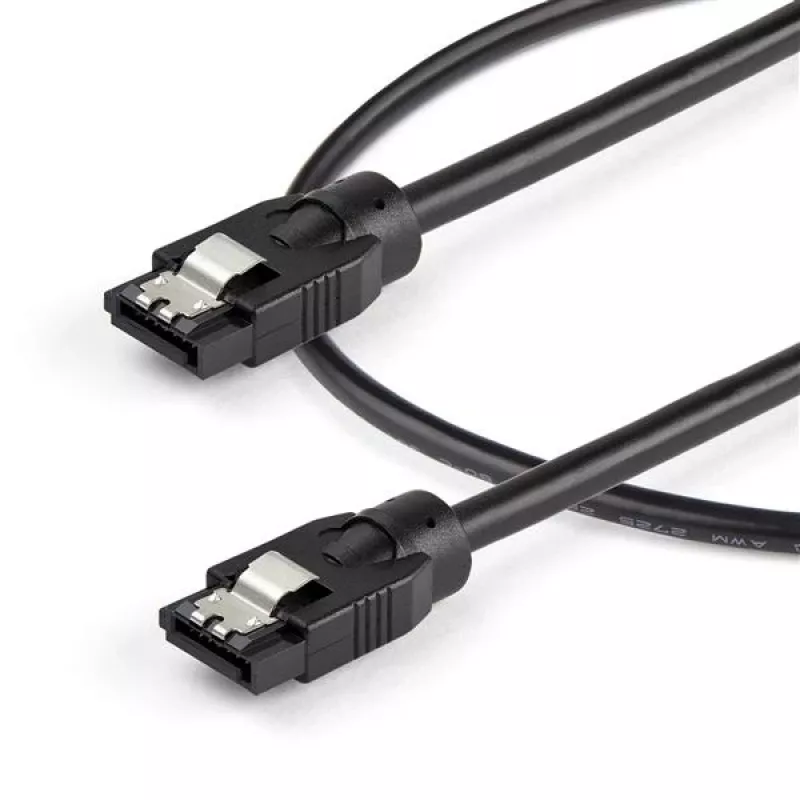 StarTech.com 0,3 m pyöreä SATA-kaapeli, 0,3 m, SATA III, SATA 7-pin, SATA 7-pin, uros/uros, musta