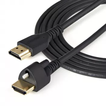 StarTech.com 0,9 m (3 ft) HDMI-kaapeli lukitusruuvilla – 4K 60 Hz HDR – High Speed HDMI 2.0 -näyttökaapeli lukitusruuviliittimillä turvalliseen liitäntään – HDMI-kaapeli Ethernetillä – uros/uros
