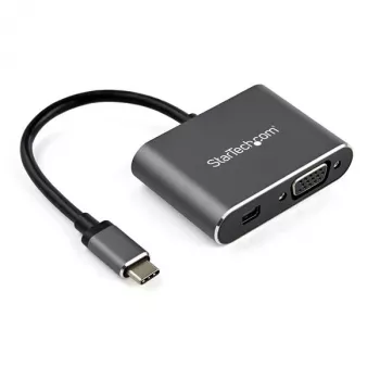 StarTech.com USB-C-moniporttivideosovitin – USB-C–4K 60 Hz Mini DisplayPort 1.2 tai 1080p VGA -näyttösovitin – USB Type-C 2-in-1 MDP HBR2 HDR/VGA -näyttömuunnin – TB3-yhteensopiva