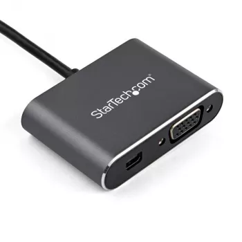 StarTech.com USB-C-moniporttivideosovitin – USB-C–4K 60 Hz Mini DisplayPort 1.2 tai 1080p VGA -näyttösovitin – USB Type-C 2-in-1 MDP HBR2 HDR/VGA -näyttömuunnin – TB3-yhteensopiva