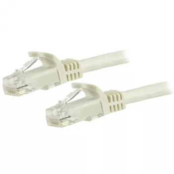 StarTech.com 7,5 m CAT6 Ethernet-kaapeli – valkoinen CAT 6 gigabitin Ethernet-kaapeli – 250MHz 100W PoE RJ45 UTP verkko-/patch-kaapeli rastnasasuojalla ja vedonpoistolla, yksittäin testattu
