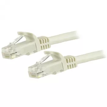StarTech.com 1,5 m CAT6 Ethernet-kaapeli – valkoinen CAT 6 Gigabit Ethernet -kaapeli – 250 MHz 100 W PoE RJ45 UTP -verkko-/patchkaapeli rastnasaton, vedonpoistolla, yksittäin testattu