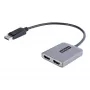 StarTech.com DP–dual HDMI MST -keskitin – dual HDMI 4K 60 Hz – DisplayPort-moninäyttöadapteri 30 cm kaapelilla – DP 1.4 Multi Stream Transport -keskitin, DSC | HBR3 – DP–HDMI-jakaja