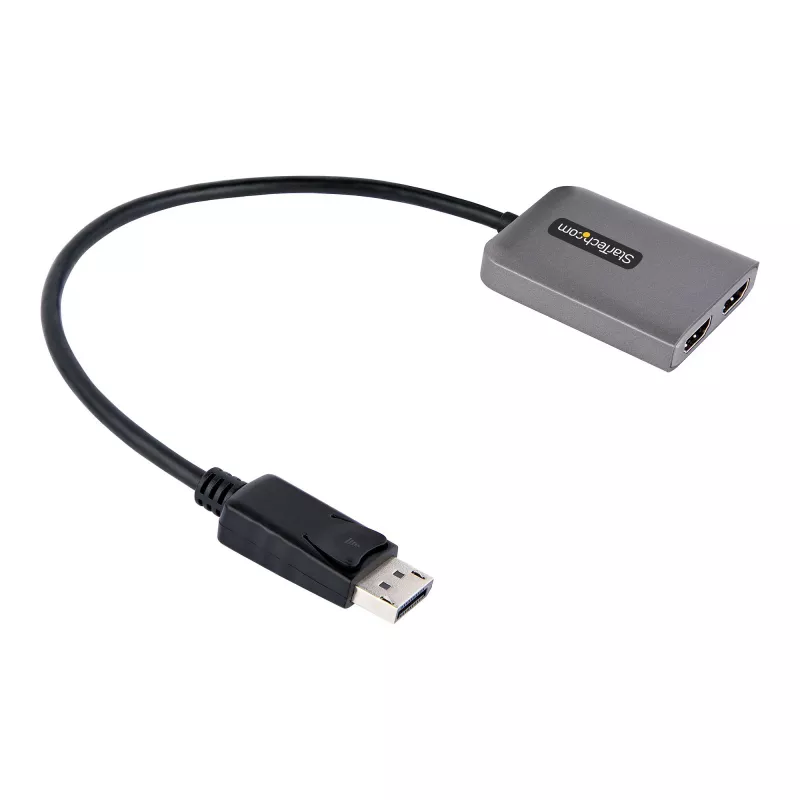 StarTech.com DP–dual HDMI MST -keskitin – dual HDMI 4K 60 Hz – DisplayPort-moninäyttöadapteri 30 cm kaapelilla – DP 1.4 Multi Stream Transport -keskitin, DSC | HBR3 – DP–HDMI-jakaja