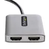 StarTech.com DP–dual HDMI MST -keskitin – dual HDMI 4K 60 Hz – DisplayPort-moninäyttöadapteri 30 cm kaapelilla – DP 1.4 Multi Stream Transport -keskitin, DSC | HBR3 – DP–HDMI-jakaja