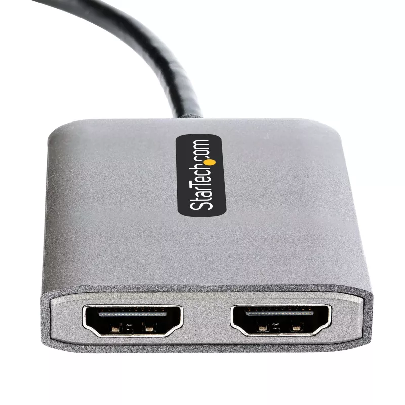 StarTech.com DP–dual HDMI MST -keskitin – dual HDMI 4K 60 Hz – DisplayPort-moninäyttöadapteri 30 cm kaapelilla – DP 1.4 Multi Stream Transport -keskitin, DSC | HBR3 – DP–HDMI-jakaja