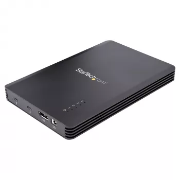 StarTech.com 4 paikan Thunderbolt 3 NVMe -kotelo, M.2 NVMe SSD -asemille, 1x DisplayPort video / 2x TB3 downstream -portit, 40 Gbit/s, 72W virtalähde, ulkoinen kiintolevykotelo