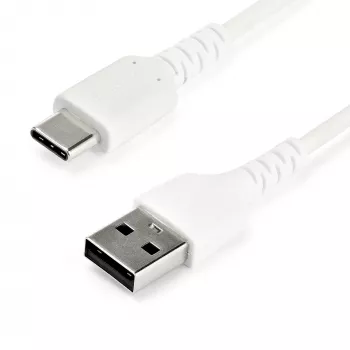 StarTech.com 2 m USB-A–USB-C-latauskaapeli – kestävä pikalataus- ja synkronointi-USB 2.0–USB Type-C -datakaapeli – kestävä TPE-päällyste, aramidikuitu M/M 3A valkoinen – Samsung S10, iPad Pro, Pixel