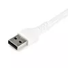 StarTech.com 2 m USB-A–USB-C-latauskaapeli – kestävä pikalataus- ja synkronointi-USB 2.0–USB Type-C -datakaapeli – kestävä TPE-päällyste, aramidikuitu M/M 3A valkoinen – Samsung S10, iPad Pro, Pixel