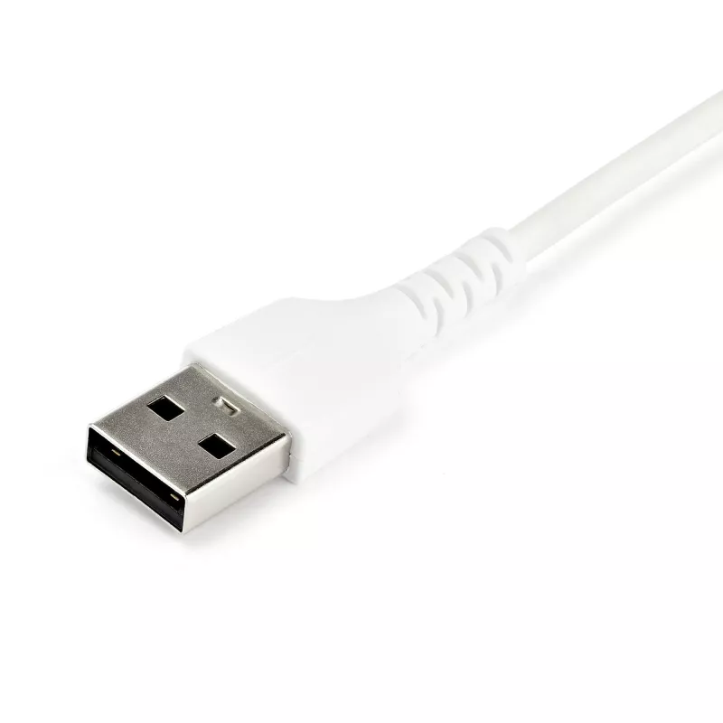 StarTech.com 2 m USB-A–USB-C-latauskaapeli – kestävä pikalataus- ja synkronointi-USB 2.0–USB Type-C -datakaapeli – kestävä TPE-päällyste, aramidikuitu M/M 3A valkoinen – Samsung S10, iPad Pro, Pixel