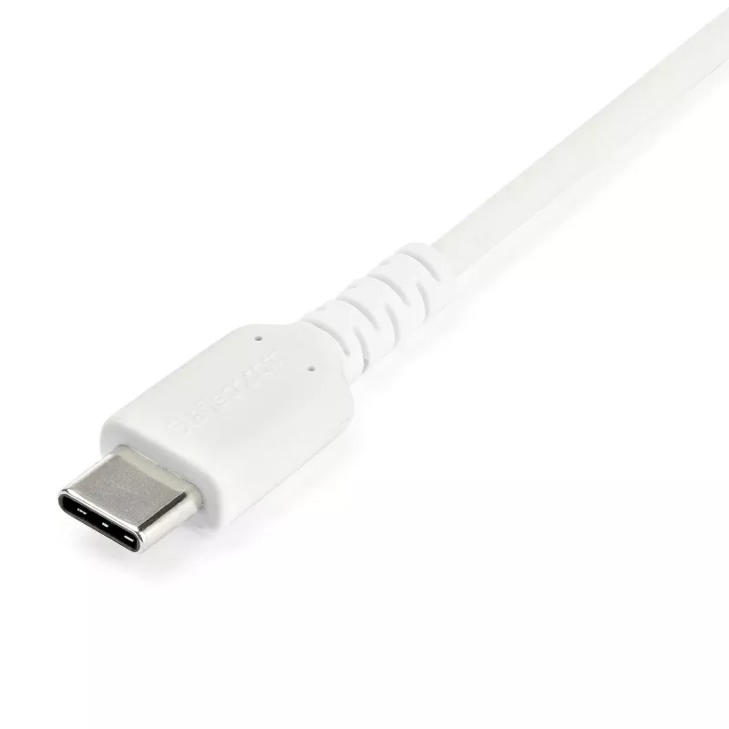 StarTech.com 1 m USB-A–USB-C-latauskaapeli – kestävä pikalataus- ja synkronointikaapeli USB 2.0–USB Type-C – kestävä TPE-päällyste aramidikuidulla M/M 3A valkoinen – Samsung S10, iPad Pro, Pixel