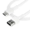 StarTech.com 1 m USB-A–USB-C-latauskaapeli – kestävä pikalataus- ja synkronointikaapeli USB 2.0–USB Type-C – kestävä TPE-päällyste aramidikuidulla M/M 3A valkoinen – Samsung S10, iPad Pro, Pixel