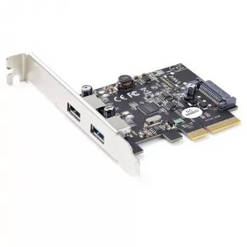 StarTech.com 2-porttinen USB PCIe -kortti, 10 Gbit/s per portti – USB 3.1/3.2 Gen 2 Type-A PCI Express 3.0 x2 -isäntäohjain-laajennuskortti – lisäkortti – Full/Low Profile – Windows & Linux