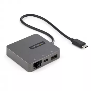 StarTech.com USB-C-moniporttisovitin – USB 3.1 Gen 2 Type-C -minitelakka – USB-C–4K HDMI tai 1080p VGA -kuva – 10 Gbit/s USB-A USB-C, GbE – kannettava matkatelakka kannettavalle – toimii Thunderbolt 3:n kanssa