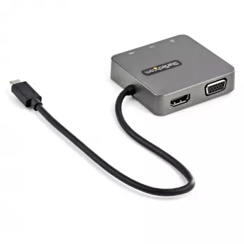 StarTech.com USB-C-moniporttisovitin – USB 3.1 Gen 2 Type-C -minitelakka – USB-C–4K HDMI tai 1080p VGA -kuva – 10 Gbit/s USB-A USB-C, GbE – kannettava matkatelakka kannettavalle – toimii Thunderbolt 3:n kanssa
