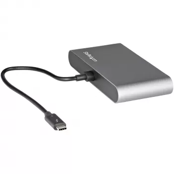 StarTech.com kaksinäyttöinen Thunderbolt-minitelakka, 4K 60Hz HDMI, ajuriton keskitin Windowsille & Macille, Gigabit Ethernet, 1 x USB 5Gbps & 1x USB 2.0, 28 cm kaapeli
