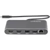 StarTech.com kaksinäyttöinen Thunderbolt-minitelakka, 4K 60Hz HDMI, ajuriton keskitin Windowsille & Macille, Gigabit Ethernet, 1 x USB 5Gbps & 1x USB 2.0, 28 cm kaapeli