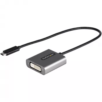 StarTech.com USB-C–DVI-adapteri – 1920x1200p USB-C–DVI-D-adapterisovitin – USB Type-C–DVI-näyttö/monitori – videomuunnin – Thunderbolt 3 -yhteensopiva – 12 tuuman kiinteä kaapeli – päivitetty versio CDP2DVI:stä