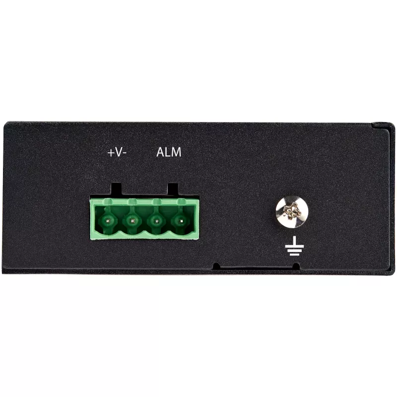 StarTech.com PoE+ teollinen kuitu–Ethernet-mediakonvertteri 60W – SFP–RJ45 – Singlemode/Multimode kuitu kupari Gigabit Ethernetiin – kompakti koko – IP30/ -40…+75 °C