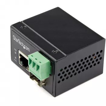 StarTech.com teollinen kuitu–Ethernet-mediakonvertteri – 100 Mbit/s SFP–RJ45/Cat6 – Singlemode/Multimode optinen kuitu kupariverkkoon – 12-56 V DC – IP-30 / -40…+75 °C