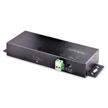 StarTech.com 7-porttinen teollinen USB 10Gbps -keskitin virtalähteellä, metalli, asennettava, 5x USB-A ja 2x USB-C alavirran porttia, ESD-suoja, virtalähteellinen USB-keskitin, TAA