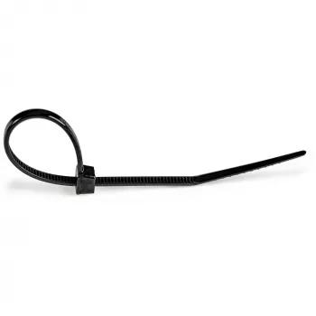 StarTech.com 4 tuuman (10cm) kaapelisidokset – 1/16 tuuman (2mm) leveä, 7/8 tuuman (22mm) nippuhalkaisija, 18lb (8kg) vetolujuus, itselukittuvat nailonkaapelisidokset taivutetulla kärjellä – 94V-2/UL listattu, 100 kpl:n pakkaus – musta