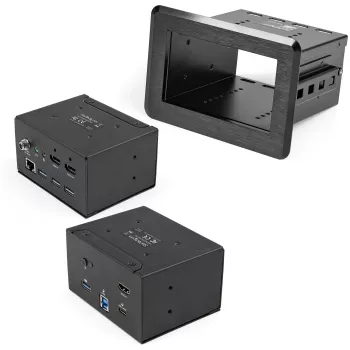 StarTech.com neuvotteluhuoneen telakka – yleismallinen kannettavan telakka – 4K HDMI, 60W Power Delivery, USB-keskitin, GbE, ääni – pöytäliitäntälaatikko huddle-/neuvotteluhuoneen yhteistyötiloihin