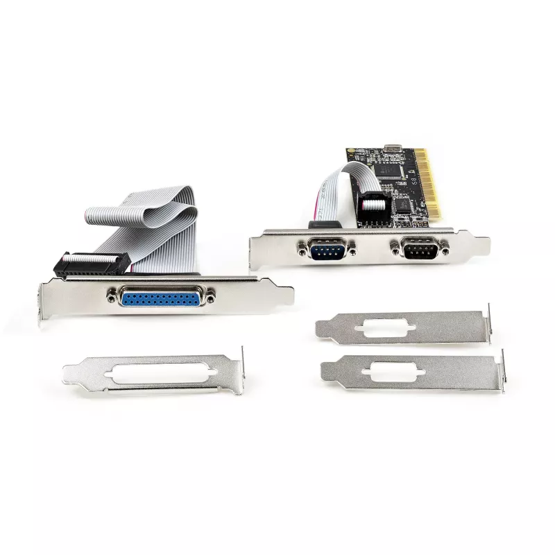 StarTech.com PCI Serial Parallel Combo -kortti kahdella sarjaportilla RS232 (DB9) ja 1x rinnakkaisportilla LPT (DB25) – PCI Combo -adapterikortti – PCI-laajennuskortti – PCI-tulostinkortti
