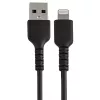 StarTech.com 30cm luja musta USB-A - Lightning -kaapeli – Heavy-Duty karkea aramidikuituinen USB Type-A - Lightning-lataus-/synkronointikaapeli – Apple MFi -sertifioitu iPad/iPhone 12