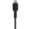 StarTech.com 30cm luja musta USB-A - Lightning -kaapeli – Heavy-Duty karkea aramidikuituinen USB Type-A - Lightning-lataus-/synkronointikaapeli – Apple MFi -sertifioitu iPad/iPhone 12