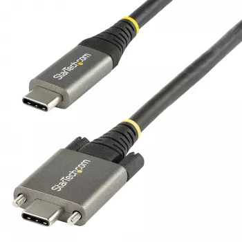 StarTech.com 50cm (20″) sivuruuvattava USB-C-kaapeli 10Gbps – USB 3.1/3.2 Gen 2 Type-C -kaapeli – 100W (5A) Power Delivery -lataus, DP Alt Mode – kaksoisruuvilukitus – USB-C-kaapeli lataus/synkronointi