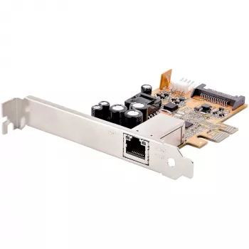 StarTech.com 1-porttinen 2.5Gbps PoE -verkkokortti, PCIe Ethernet -kortti RJ45:llä, 30W 802.3at PoE NIC pöytäkoneille/palvelimille, verkko-PoE-LAN-adapteri low profile -peitelevyllä, NBaseT, Windows/Linux