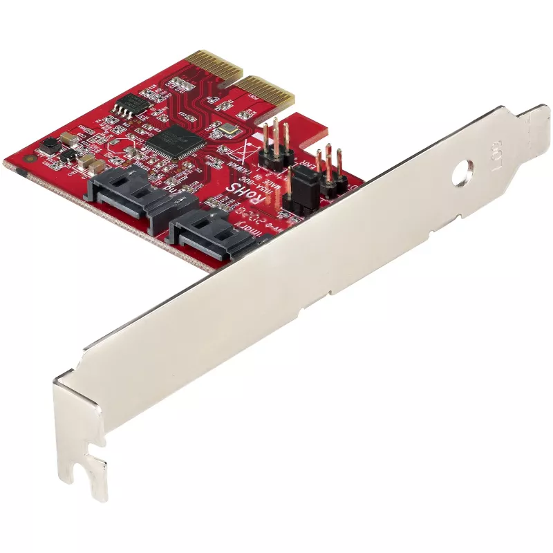 StarTech.com SATA PCIe -kortti - 2-porttinen PCIe SATA -laajennuskortti - 6Gbps - Full/Low Profile - PCI Express - SATA-adapteri/ohjain - ASM1062R SATA RAID - PCIe - SATA-muunnin