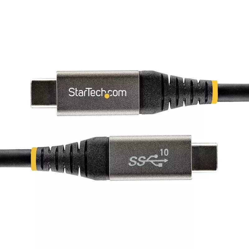 StarTech.com 20 tuuman (50 cm) USB-C-kaapeli 10 Gbit/s – USB 3.1 Type-C -kaapeli – 100 W (5 A) Power Delivery -lataus, DP Alt Mode – USB-C-kaapeli USB-C-kannettavalle/puhelimelle/laitteelle – lataus/synkronointi