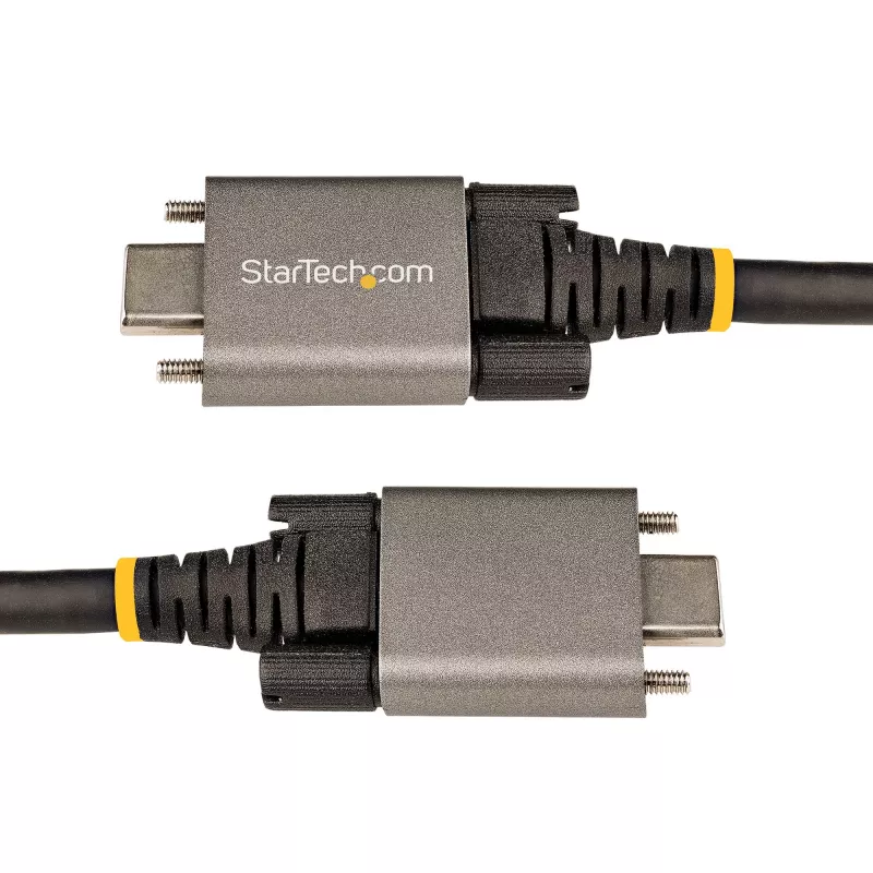 StarTech.com 0,91 m sivuruuvilukittuva USB-C-kaapeli 10 Gbit/s – USB-IF-sertifioitu USB-C-kaapeli – USB 3.1/3.2 Gen 2 Type-C -kaapeli – 100 W (5 A) Power Delivery -lataus, DP Alt Mode – kaksoisruuvilukitus – USB-C-kaapeli lataus/synkronointi
