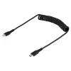 StarTech.com 1m (3ft) USB-C - Lightning -kaapeli, MFi-sertifioitu, spiraalikaapeli iPhone-latauskaapeli, musta, luja TPE-päällyste aramidikuitu, kestävä spiraalikaapeli Lightning