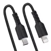 StarTech.com 1m (3ft) USB-C - Lightning -kaapeli, MFi-sertifioitu, spiraalikaapeli iPhone-latauskaapeli, musta, luja TPE-päällyste aramidikuitu, kestävä spiraalikaapeli Lightning