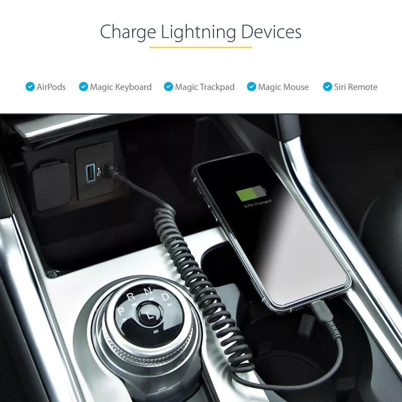 StarTech.com 1m (3ft) USB-C - Lightning -kaapeli, MFi-sertifioitu, spiraalikaapeli iPhone-latauskaapeli, musta, luja TPE-päällyste aramidikuitu, kestävä spiraalikaapeli Lightning