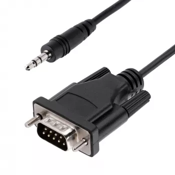 StarTech.com 1 m DB9 - 3,5 mm sarjakaapeli sarjalaitteiden konfigurointiin, RS232 DB9 -pistoke - 3,5 mm kaapeli, käytetään projektorien, digital signagen ja televisioiden kalibrointiin ääniliitännän kautta