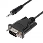 StarTech.com 1 m DB9 - 3,5 mm sarjakaapeli sarjalaitteiden konfigurointiin, RS232 DB9 -pistoke - 3,5 mm kaapeli, käytetään projektorien, digital signagen ja televisioiden kalibrointiin ääniliitännän kautta