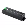 StarTech.com 10-porttinen teollinen USB 2.0 -keskitin, tukeva USB-keskitin ESD-suojauksella taso 4, DIN-/seinä-/pöytäasennus USB-A HUB, USB-porttilaajennus lukittavilla liitännöillä, moniporttinen USB-keskitin