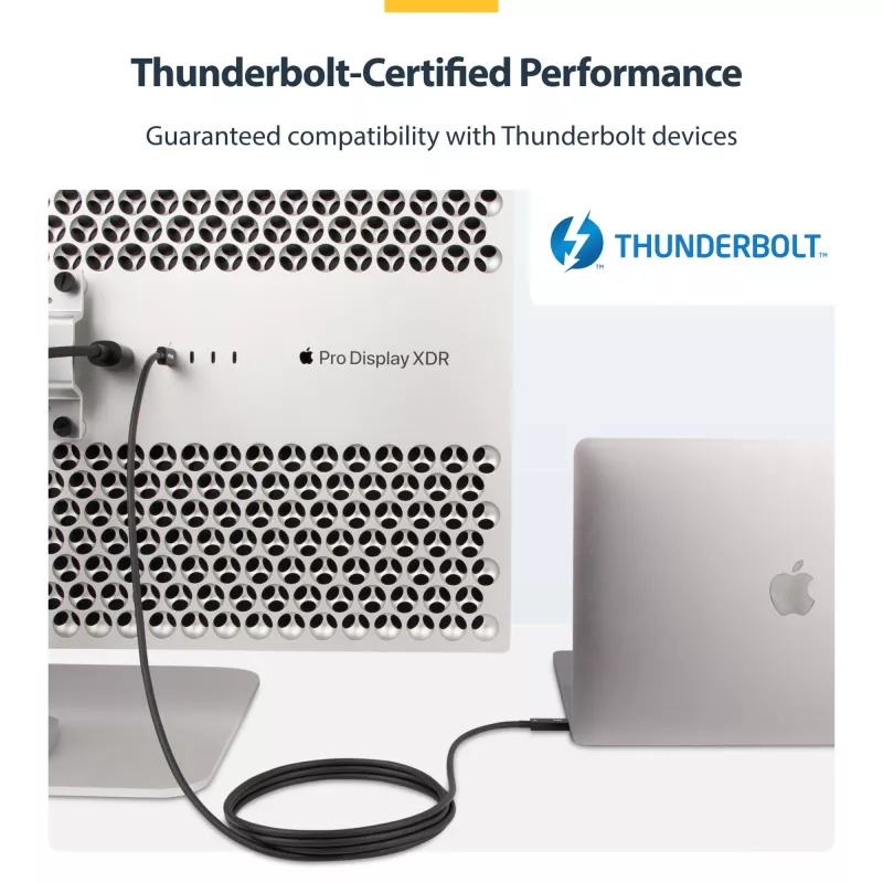 StarTech.com 2m aktiivinen Thunderbolt 4 -kaapeli, 40 Gbit/s, 100W Power Delivery, 4K/8K-video, Intel-sertifioitu Thunderbolt-kaapeli – yhteensopiva USB4/Thunderbolt 4/USB 3.2/USB Type-C/DisplayPort/Thunderbolt 3 kanssa