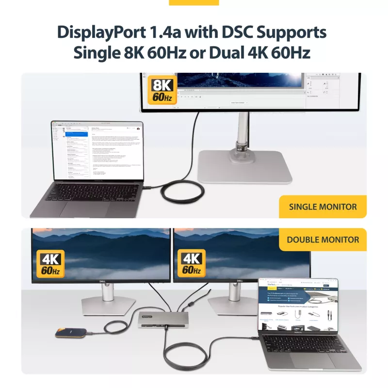 StarTech.com 2m aktiivinen Thunderbolt 4 -kaapeli, 40 Gbit/s, 100W Power Delivery, 4K/8K-video, Intel-sertifioitu Thunderbolt-kaapeli – yhteensopiva USB4/Thunderbolt 4/USB 3.2/USB Type-C/DisplayPort/Thunderbolt 3 kanssa