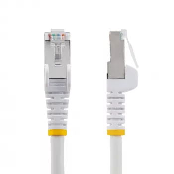 StarTech.com 10m CAT6a Ethernet-kaapeli – valkoinen – Low Smoke Zero Halogen (LSZH) – 10GbE 500MHz 100W PoE++ lukituskielekkeetön RJ-45 vedonpoistolla S/FTP-verkkokaapeli