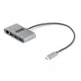 StarTech.com 3-porttinen USB-C-keskitin Ethernetillä - 3x USB-A - gigabit-Ethernet - USB 3.0 5Gbps - väylävirralla toimiva - 1ft/30cm pitkä USB Type-C-isäntäkaapeli - GbE - kannettava USB-C–USB-A-keskitin