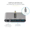 StarTech.com 3-porttinen USB-C-keskitin Ethernetillä - 3x USB-A - gigabit-Ethernet - USB 3.0 5Gbps - väylävirralla toimiva - 1ft/30cm pitkä USB Type-C-isäntäkaapeli - GbE - kannettava USB-C–USB-A-keskitin