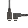 StarTech.com 50 cm kestävä kulmikas USB-C-kaapeli, USB 3.2 Gen 2 (10 Gbit/s), täysin varusteltu USB-C–C-datakaapeli, 4K 60Hz DP Alt -tila, 100 W Power Delivery – 90 asteen USB Type-C -kaapeli