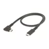 StarTech.com 50 cm kestävä kulmikas USB-C-kaapeli, USB 3.2 Gen 2 (10 Gbit/s), täysin varusteltu USB-C–C-datakaapeli, 4K 60Hz DP Alt -tila, 100 W Power Delivery – 90 asteen USB Type-C -kaapeli