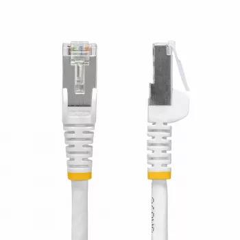 StarTech.com 1m valkoinen CAT8 Ethernet-kaapeli, lukkokielekkeetön RJ45, 25G/40G, 2000MHz, 100W PoE++, S/FTP, 26AWG puhdas paljas kuparijohdin, LSZH, suojattu verkkopatchkaapeli vedonpoistimilla, yksittäin testattu
